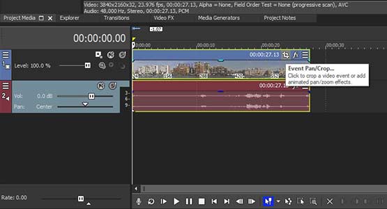 Step 1: Open Pan/Crop Event