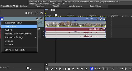 Step 5: Open Track Motion Window